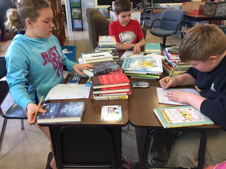 Students using new books