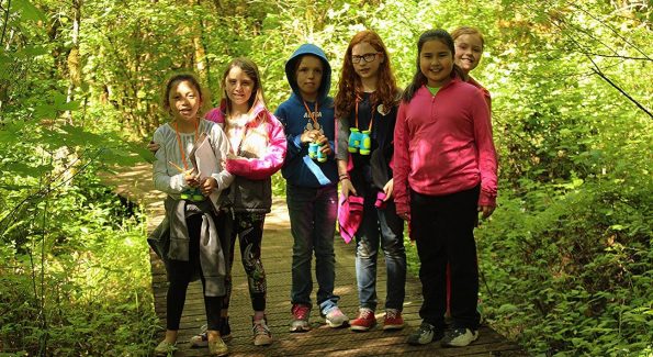 Students on wildlife trail