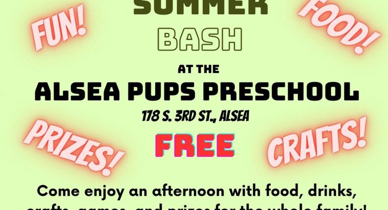 Summer Bash at the Alsea Pups Preschool (June 24th)