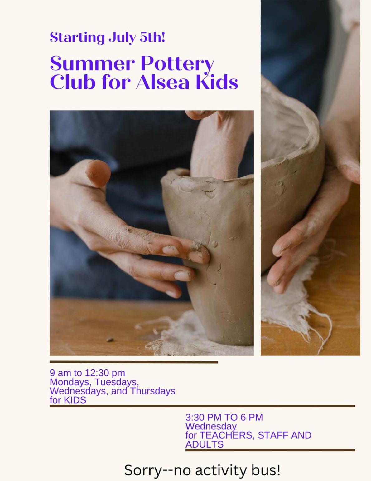 Summer Pottery Club - Starting July 5th